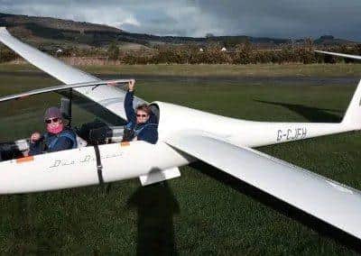 A glider at Saltby Airfield