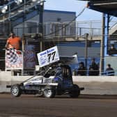Tom takes the chequered flag at King's Lynn.