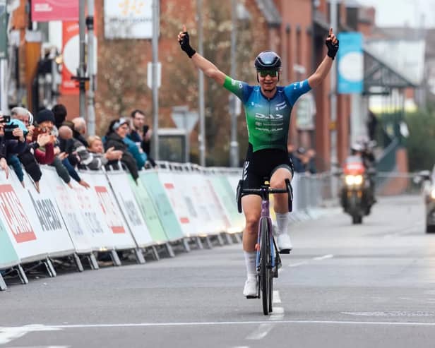 Noemie Thompson wins the  ANEXO/Cams Women’s CiCLE Classic in Melton on Sunday. Pic by Andy Smith Photography.