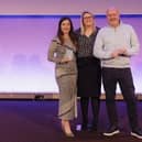 Bentons representatives pick up their awards at the London ceremony - sales director Melissa Hopson MRICS, managing director Lizzie Bateman and head of lettings Darren Moore