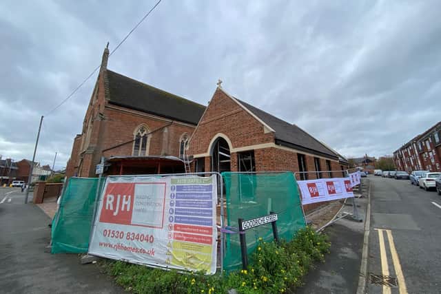 The new community hall being built adjacent to St John The Baptist Catholic Church in Melton Mowbray