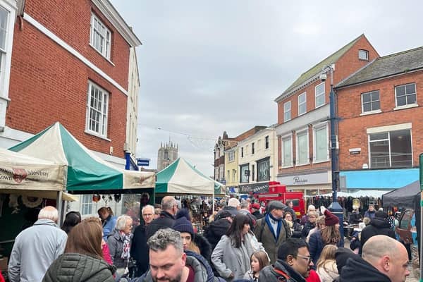 The Christmas street market in Melton pictured over the weekend