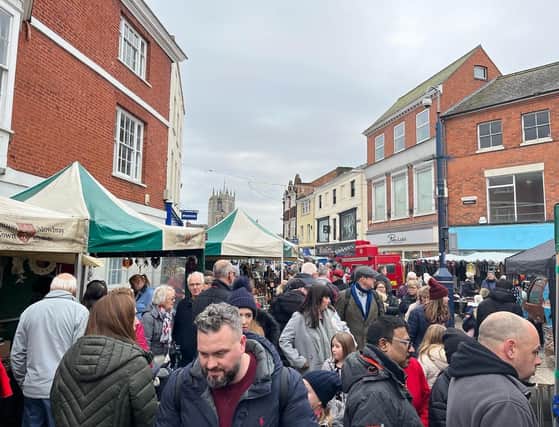 The Christmas street market in Melton pictured over the weekend