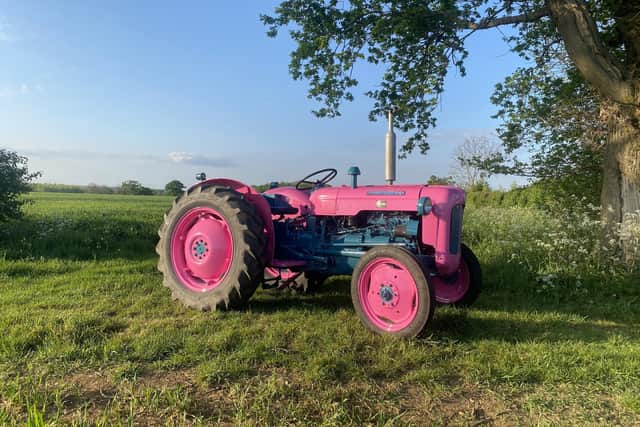 Anna's stunning pink tractor