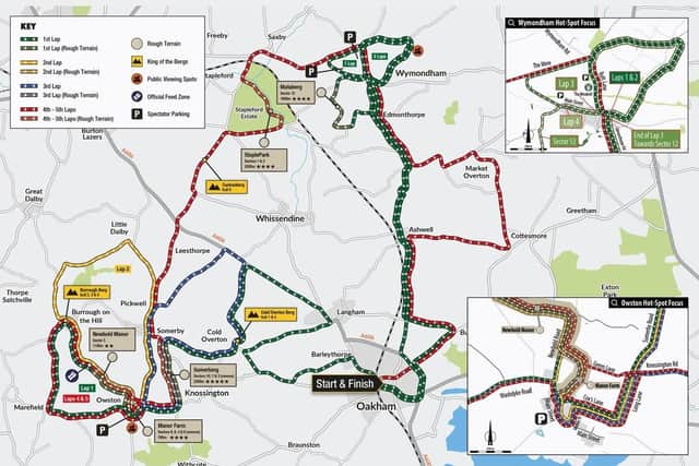 The amended route for this year's CiCLE Classic with the start and finish in Oakham