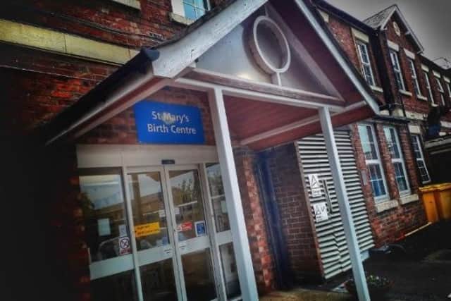 The front door of St Mary's Birth Centre, in Melton Mowbray