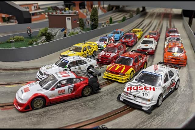 A slot car race track at Melton Model Club