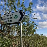A sign to the Somerby waste and recycling site, which could soon close permanently