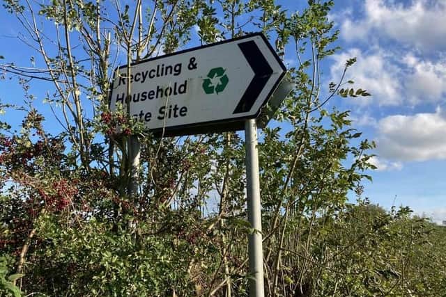 A sign to the Somerby waste and recycling site, which could soon close permanently