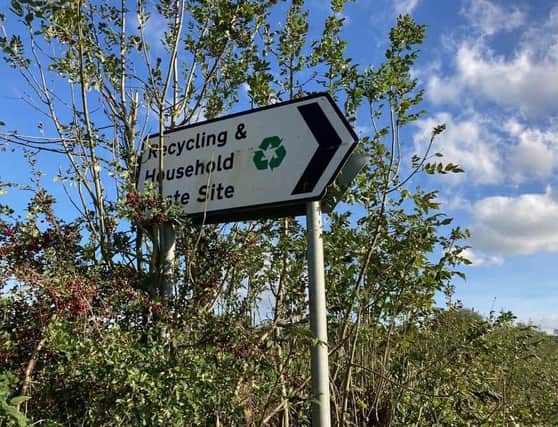 A sign to the Somerby waste and recycling site, which could soon close permanently
