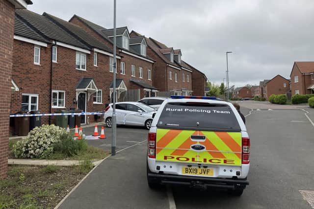 The scene in Discovery Drive this week as police investigated a stabbing