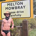 Elliott Hampson passes through Melton Mowbray on his fundraising walk