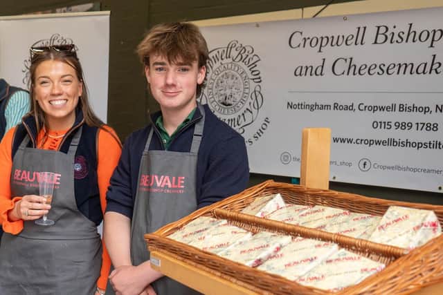The Cropwell Bishop Creamery stand at a previous Artisan Cheese Fair in Melton Mowbray