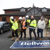 The Bellway team who volunteered to help clear up the grounds at Melton Mowbray’s Baptist Church