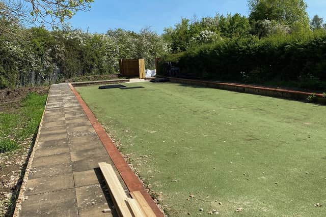 The old practice area for the bowls club which is being transformed into a new forest school