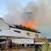 Flames in the roof of the Tap and Run pub at Upper Broughton this morning

PHOTO NOTTS FIRE AND RESCUE SERVICE