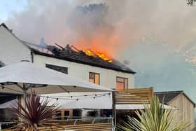 Flames in the roof of the Tap and Run pub at Upper Broughton this morning

PHOTO NOTTS FIRE AND RESCUE SERVICE