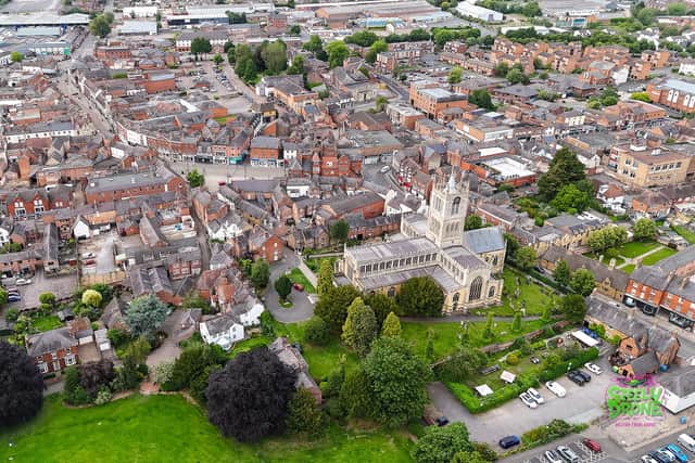 Melton Mowbray - the town is being put forward to be the UK's first Town of Culture Image courtesy of 'Melton and around from ABOVE Steely DRONE'