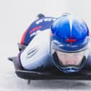 WINTERBERG, GERMANY - FEBRUARY 23: Amelia Coltman of Great Britain in action during the third run of the Women's Skeleton competition at the BMW IBSF Bobsleigh And Skeleton World Championship at Veltins Eis-Arena on February 23, 2024 in Winterberg, Germany. (Photo by Lars Baron/Getty Images)