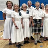 The Waltham Scottish Country dancers who performed a seven-couple dance, The Kelpies of Loch Coruisk, at the East Midlands Festival