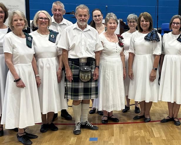 The Waltham Scottish Country dancers who performed a seven-couple dance, The Kelpies of Loch Coruisk, at the East Midlands Festival