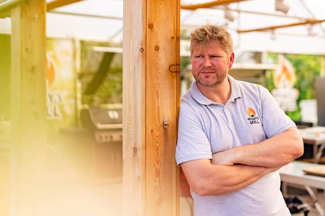 Former Test cricket star Matthew Hoggard pictured at his barbecue school
