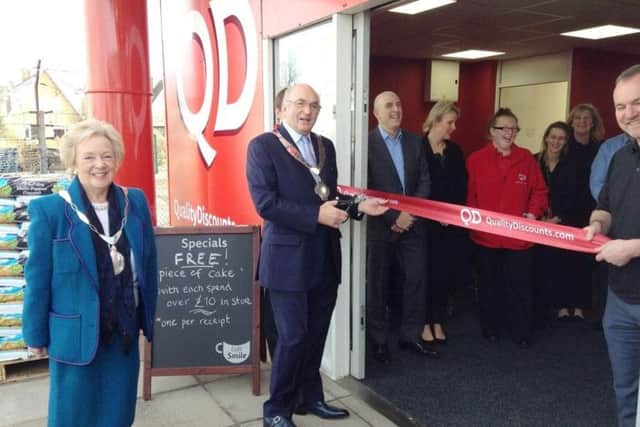 The then Mayor of Melton, Councillor David Wright, opens QD Stores in the town in 2017