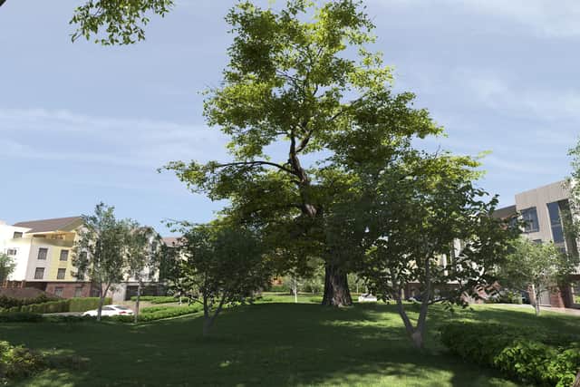 A computer image showing how part of the planned development will look like at Pera Business Park in Melton