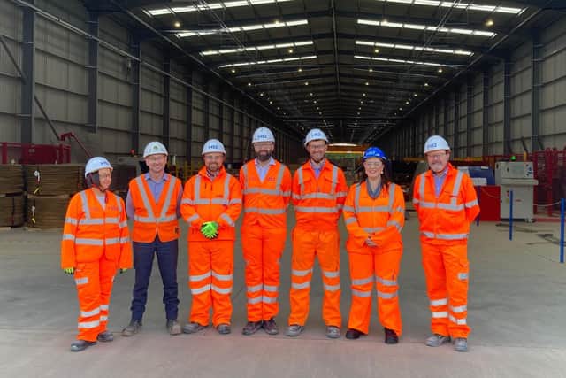 Melton MP Alicia Kearns with employees at the Freyssinet factory at Asfordby