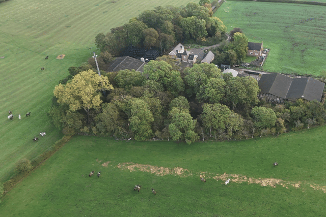 Footage of the Quorn Hunt on farmland at Kirby Bellars on Friday DRONE IMAGE Northants Hunt Saboteurs