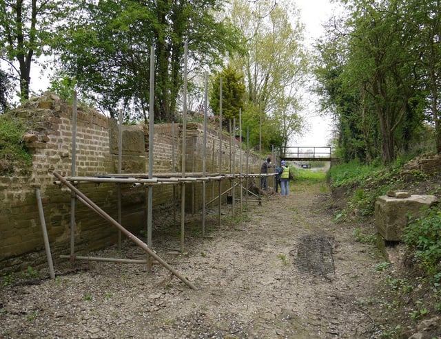 Work on the left hand wall of Thrussington Lock is now well advanced - there is little evidence of the right hand wall but it is expected its base will be found following further excavation