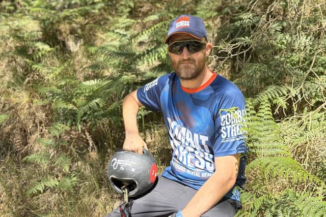 Forces veteran, Chris McDowell, pictured before taking on his 500-mile challenge for Combat Stress