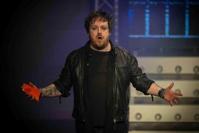 James Barlow playing the role of Galileo in We Will Rock You PHOTO Gina Mees