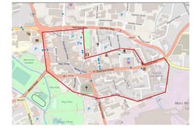 Part of the area of Melton Mowbray covered by the Dispersal order to tackle anti-social incidents