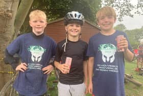 Redmile CE School pupils, Oscar, Henry, Sammy, who completed the 30km route in this year's Viking Challenge