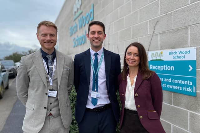 Birch Wood Special School executive head, Phil Leaney (centre) with Ben Solly and Ros Hopkins from Discovery Trust