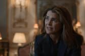 American actress Keri Russell in the Elizabeth Saloon at Belvoir Castle during the new season of The Diplomat