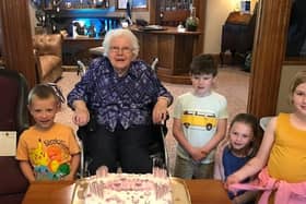Joan Barnes celebrates her 100th birthday on Sunday with her youngest great-grandchildren