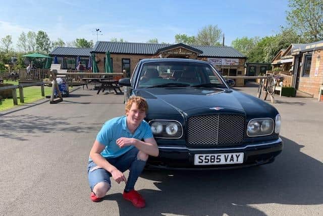 Cormac Boylan (22) with his Bentley car