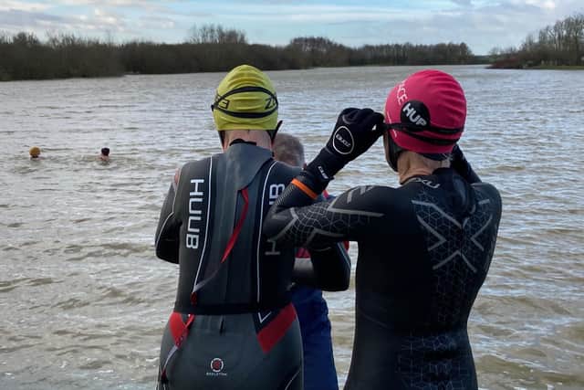 Race Hub open swimmers enjoy their new base at Frisby Lakes