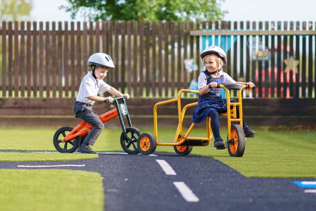 Children playing at the existing day nursery at Ratcliffe College