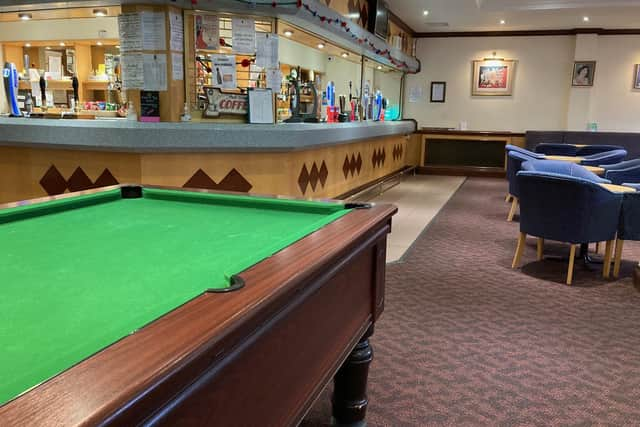 The bar area at Melton's Legion club