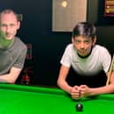 Karl Barratt, left, with runner up Kaylan Patel.