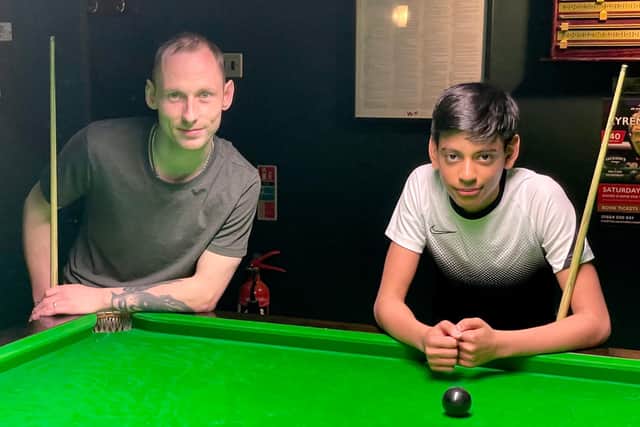 Karl Barratt, left, with runner up Kaylan Patel.