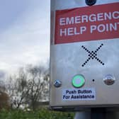 The new emergency help point installed in Norman Way, Melton Mowbray
