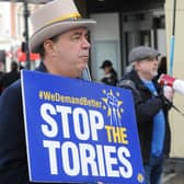 The protest was one of more than 30 events taking place in Britain – plus two in Spain – on what was dubbed a “Day for Rejoin”. Pictured here is Steve Bray.