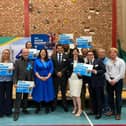 Alicia Kearns with her supporters - she was elected Rutland & Stamford MP earlier this morning