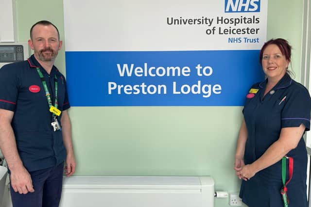 Barry Fogarty, Matron at Preston Lodge and Emma Roberts, Head of Nursing