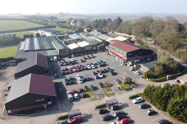 An aerial photo of the expanding Gates Garden Centre at Cold Overton