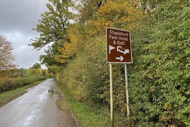 The road leading to Stapleford Park Hotel, which has ceased trading